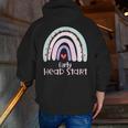 Early Headstart Cute Retro Rainbow Teachers Men Zip Up Hoodie Back Print, funny gift
