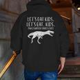 Lets Eat Kids Punctuation Saves Lives Dino Teacher Men Men Zip Up Hoodie Back Print, funny gift