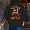 Eat Kids Punctuation Saves Lives Thanksgiving Turkey Teacher Men Zip Up Hoodie Back Print, funny gift