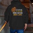 Lets Eat Kids Punctuation Turkey Thanksgiving Teacher Men Zip Up Hoodie Back Print, funny gift Lets Eat Kids Punctuation Turkey Thanksgiving Teacher Men Zip Up Hoodie Back Print, funny gift