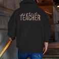 Ed Teacher Leopard Appreciation For Women For Work Men Zip Up Hoodie Back Print, funny gift