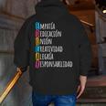Educar Bilingual Spanish Teacher Men Zip Up Hoodie Back Print, funny gift