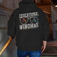 Educational Wingman Assisting Teacher Teaching Assistant Men Zip Up Hoodie Back Print, funny gift