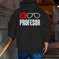El Professor Money Costume Profesor Glasses Men Teacher Gift Men Zip Up Hoodie Back Print, funny gift El Professor Money Costume Profesor Glasses Men Teacher Gift Men Zip Up Hoodie Back Print, funny gift