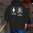 ELA Teacher Dabbing Unicorn Teacher Women Men Zip Up Hoodie Back Print, funny gift
