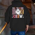 ESL Teacher Boo Crew Halloween Costume Men Zip Up Hoodie Back Print, Esl Teacher Hoodies, funny gift