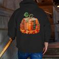 Fall Book Autumn Reading Teacher Halloween Pumpkin Season Men Zip Up Hoodie Back Print, funny gift