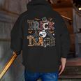 Fall Holiday Themed Thanksgiving Halloween Teacher Trick Or Men Zip Up Hoodie Back Print, funny gift