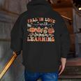 Fall In Love With Learning Autumn Teacher Thanksgiving Men Zip Up Hoodie Back Print, funny gift