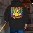 Field Trip Squad Groovy Field Day Smile Face Teacher Tie Dye Men Zip Up Hoodie Back Print, Groovy Teacher Hoodies, funny gift Field Trip Squad Groovy Field Day Smile Face Teacher Tie Dye Men Zip Up Hoodie Back Print, Groovy Teacher Hoodies, funny gift