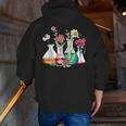 Floral Beakers Chemistry Lab Teacher Men Zip Up Hoodie Back Print, funny gift