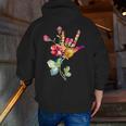 Flower American Sign Language ASL Teacher Teaching Deaf Men Zip Up Hoodie Back Print, funny gift