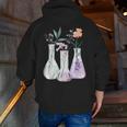 Flowers Test Tube Chemistry Student Science Teacher Women Men Zip Up Hoodie Back Print, Science Teacher Hoodies, funny gift
