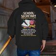 Front Office Teacher Admin Meaning School Secretary Men Zip Up Hoodie Back Print, funny gift