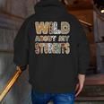 Fun Zoo Animal Print Teacher Shirts Wild About My Students Men Zip Up Hoodie Back Print, funny gift