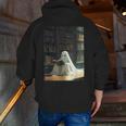 Ghost Library Halloween Book Reading Books Lover Teacher Men Zip Up Hoodie Back Print, funny gift