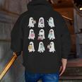 Ghost Reading Books Spooky Librarian Teacher Women Men Zip Up Hoodie Back Print, funny gift Ghost Reading Books Spooky Librarian Teacher Women Men Zip Up Hoodie Back Print, funny gift