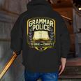 Grammar Police To Serve And Correct English Teacher Men Zip Up Hoodie Back Print, English Teacher Hoodies, funny gift Grammar Police To Serve And Correct English Teacher Men Zip Up Hoodie Back Print, English Teacher Hoodies, funny gift