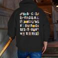 Halloween Alphabet ABCs Learning Kindergarten Teacher Men Women Kids Men Zip Up Hoodie Back Print, funny gift