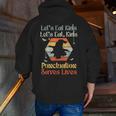 Halloween Lets Eat Kids English Teacher Costume Women Men Zip Up Hoodie Back Print, English Teacher Hoodies, funny gift