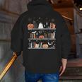 Halloween Library Ghost Books Teacher Spooky Trick Or Teach Men Zip Up Hoodie Back Print, funny gift