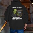 Halloween Monster Math Pun Teacher Humor Men Zip Up Hoodie Back Print, funny gift Halloween Monster Math Pun Teacher Humor Men Zip Up Hoodie Back Print, funny gift