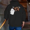 Halloween Music Note Ghost Teacher Fall Musical Instrument Men Zip Up Hoodie Back Print, funny gift