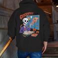 Halloween Skeleton Geography Teacher Pumpkin Bats Classroom Men Zip Up Hoodie Back Print, funny gift