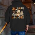 Halloween SLP Sped Teacher Groovy Inclusion Isn't Scary Men Zip Up Hoodie Back Print, Groovy Teacher Hoodies, funny gift