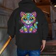 Happy Dot Day Colorful Polka Dot Cat Kitten Teachers Kids Men Zip Up Hoodie Back Print, funny gift