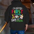 Happy First Day Of School Teacher Back To School Student Men Zip Up Hoodie Back Print, funny gift Happy First Day Of School Teacher Back To School Student Men Zip Up Hoodie Back Print, funny gift