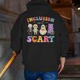 Inclusion Isn't Scary Ghost Halloween SLP Sped Teacher Men Zip Up Hoodie Back Print, funny gift Inclusion Isn't Scary Ghost Halloween SLP Sped Teacher Men Zip Up Hoodie Back Print, funny gift