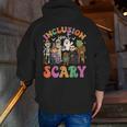 Inclusion Isn't Scary Ghost Mummy Halloween SLP Sped Teacher Men Zip Up Hoodie Back Print, funny gift