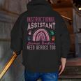 Instructional Assistant Because Teacher Need Hero Learning Men Zip Up Hoodie Back Print, funny gift Instructional Assistant Because Teacher Need Hero Learning Men Zip Up Hoodie Back Print, funny gift
