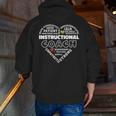Instructional Coach Heart Teachers Appreciation Men Zip Up Hoodie Back Print, funny gift