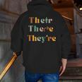 Their There They'Re English Teacher Gramma Police Joke Men Zip Up Hoodie Back Print, English Teacher Hoodies, funny gift