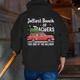 Jolliest Bunch Of Teachers This Side Of The Hallway Xmas PJ Men Zip Up Hoodie Back Print, funny gift Jolliest Bunch Of Teachers This Side Of The Hallway Xmas PJ Men Zip Up Hoodie Back Print, funny gift