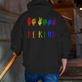 Be Kind Pride Sign Language Rainbow Teachers Interpreter ASL Men Zip Up Hoodie Back Print, funny gift