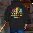 Kindergarten ABCD Rocks Teacher Student Back To School Men Zip Up Hoodie Back Print, funny gift