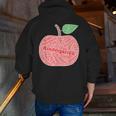 Kindergarten Apple Word Art For Teachers & Students Men Zip Up Hoodie Back Print, funny gift
