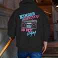 Kindergarten Is My Jam Vintage 80s Boombox Teacher Student Men Zip Up Hoodie Back Print, funny gift