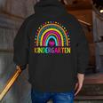 Kindergarten Rainbow Girls Boys Teacher First Day Of School Men Zip Up Hoodie Back Print, funny gift