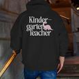 Kindergarten Teacher Dinosaur Back To School Men Zip Up Hoodie Back Print, funny gift