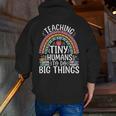 Kindergarten Teacher Tiny Humans Pre-School Teacher Men Zip Up Hoodie Back Print, funny gift