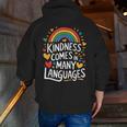 Kindness Comes In Many Languages ESL English Teacher Men Zip Up Hoodie Back Print, Esl Teacher Hoodies, English Teacher Hoodies, funny gift Kindness Comes In Many Languages ESL English Teacher Men Zip Up Hoodie Back Print, Esl Teacher Hoodies, English Teacher Hoodies, funny gift