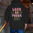 Leer Es Poder Groovy Spanish Teacher Bilingual Maestra Men Women Men Zip Up Hoodie Back Print, Groovy Teacher Hoodies, funny gift Leer Es Poder Groovy Spanish Teacher Bilingual Maestra Men Women Men Zip Up Hoodie Back Print, Groovy Teacher Hoodies, funny gift