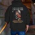 Let's Eat Kids Grammar Werewolf Halloween Teacher Men Zip Up Hoodie Back Print, funny gift