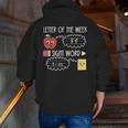 Letter Of The Week Ff Sight Word Teacher Squad Men Zip Up Hoodie Back Print, funny gift