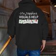 Life Happens Visuals Help Special Education Teacher Aide Men Zip Up Hoodie Back Print, funny gift Life Happens Visuals Help Special Education Teacher Aide Men Zip Up Hoodie Back Print, funny gift