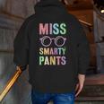 Little MISS SMARTY PANTS School Grad Teacher Last Day Men Zip Up Hoodie Back Print, funny gift